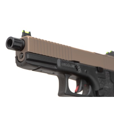 Pistola Airsoft GBB Vorsk EU7 Preta/Coyote - fotografia 4