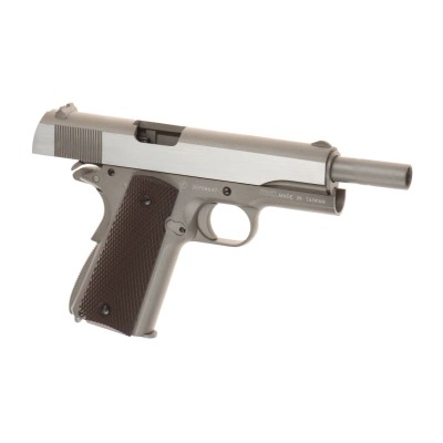 Pistola Airsoft GBB CO₂ KWC M1911 Full Metal Prateada - fotografia 3