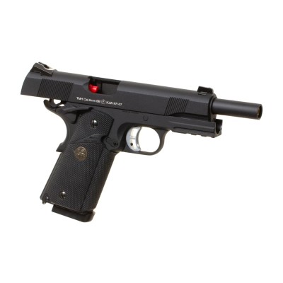 Pistola Airsoft GBB KJ Works M1911 MEU Full Metal Preta - fotografia 3