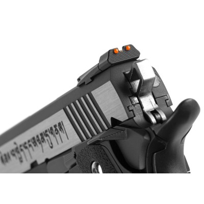 Pistola Airsoft GBB WE Hi-Capa 6 Force A Silver Barrel Full Metal Bicolor - fotografia 5