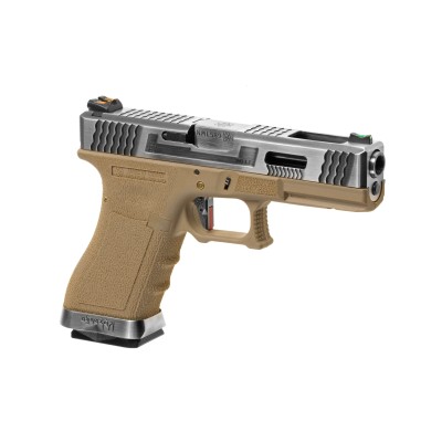 Pistola Airsoft GBB WE G-Force 17 SV Silver Barrel Metal Version Desert - vista do produto