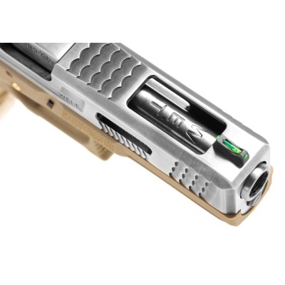 Pistola Airsoft GBB WE G-Force 17 SV Silver Barrel Metal Version Desert - fotografia 6