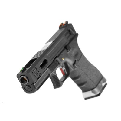 Pistola Airsoft GBB WE G-Force 18C BK Silver Barrel Metal Version Preta - fotografia 4