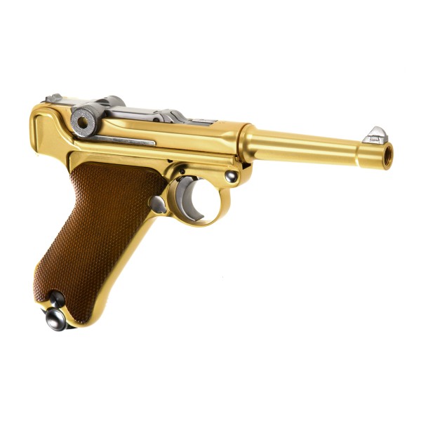 GBB Airsoft Pistol P08 Full Metal Gold [WE]