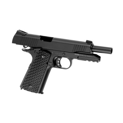 Pistola Airsoft GBB CO₂ KWC M1911 Tactical Full Metal Preta - fotografia 2