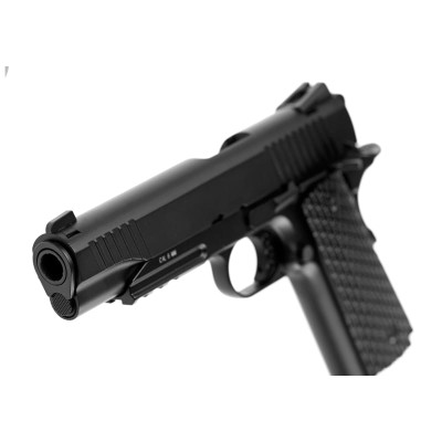 Pistola Airsoft GBB CO₂ KWC M1911 Tactical Full Metal Preta - fotografia 4