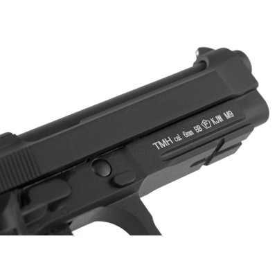 Pistola Airsoft GBB CO₂ KJ Works M9 A1 Full Metal Preta - fotografia 5