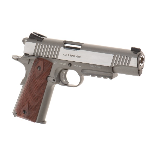 CO2 GBB Airsoft Pistol 1911 Rail Stainless [Colt]