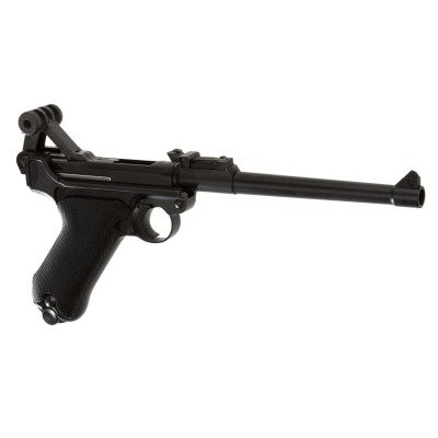 Pistola Airsoft GBB WE P08 8 Inch Full Metal Preta - fotografia 3