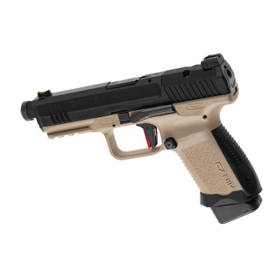 Pistola Airsoft GBB Canik TP9 Elite Full Metal Preta/Coyote - fotografia 2