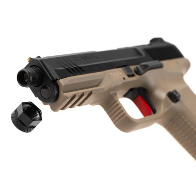 Pistola Airsoft GBB Canik TP9 Elite Full Metal Preta/Coyote - fotografia 5