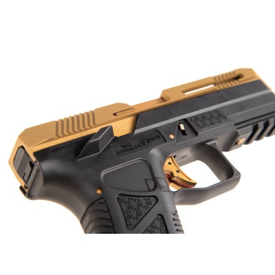 Pistola Airsoft GBB HFC AG-17 Metal Version Dourada - fotografia 5