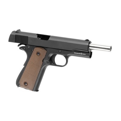 Pistola Airsoft GBB Army Armament M1911 Full Metal Preta - fotografia 3