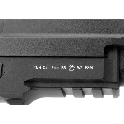 Pistola Airsoft GBB WE P229R Full Metal Preta - fotografia 5