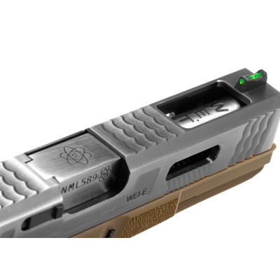 Pistola Airsoft GBB WE G-Force 18C SV Silver Barrel Metal Version Desert - fotografia 5