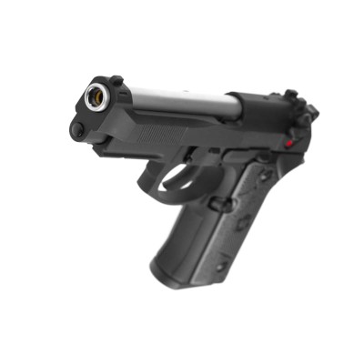 Pistola Airsoft GBB KJ Works M9IA Full Metal Preta - fotografia 4