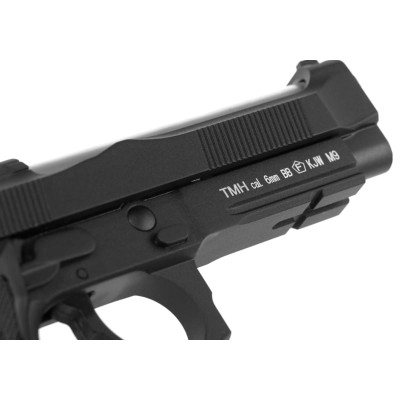 Pistola Airsoft GBB KJ Works M9IA Full Metal Preta - fotografia 5