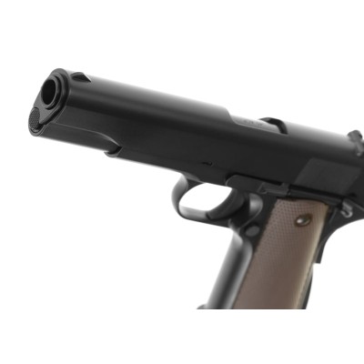 Pistola Airsoft GBB CO₂ KJ Works M1911 Full Metal Preta - fotografia 4