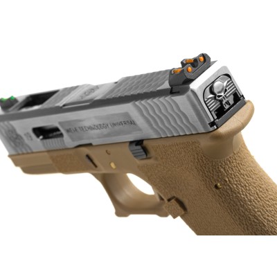 Pistola Airsoft GBB WE G-Force 19 SV Silver Barrel Metal Version Desert - fotografia 6