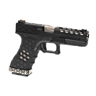 Pistola Airsoft GBB AW Custom VX0201 Hex Cut Full Metal Preta - vista do produto