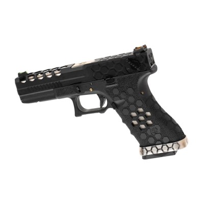 Pistola Airsoft GBB AW Custom VX0201 Hex Cut Full Metal Preta - fotografia 2