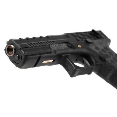 Pistola Airsoft GBB AW Custom VX0201 Hex Cut Full Metal Preta - fotografia 4