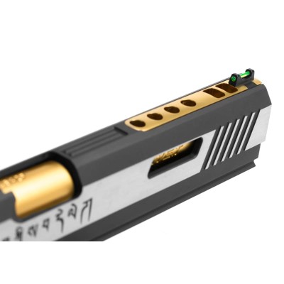 Pistola Airsoft GBB WE Hi-Capa 6 Force A Gold Barrel Full Metal Bicolor - fotografia 6