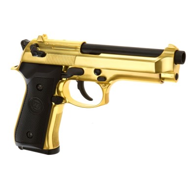 WE M9 Full Metal GBB Gold Airsoft Pistol - product view