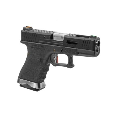 Pistola Airsoft GBB WE G-Force 19 BK Silver Barrel Metal Version Preta - vista do produto