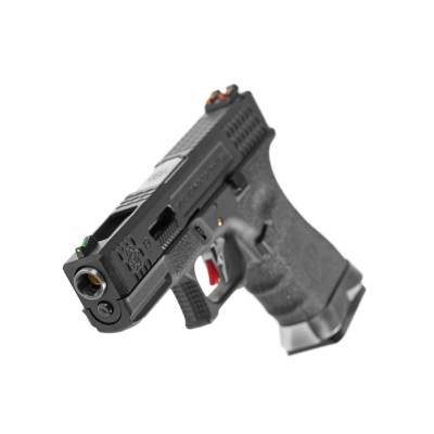Pistola Airsoft GBB WE G-Force 19 BK Silver Barrel Metal Version Preta - fotografia 4