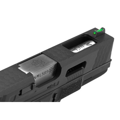 Pistola Airsoft GBB WE G-Force 19 BK Silver Barrel Metal Version Preta - fotografia 5