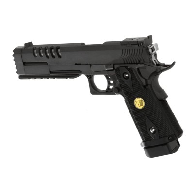 Pistola Airsoft GBB WE Hi-Capa 5.2 K Full Metal Preta - fotografia 2