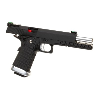Pistola Airsoft GBB CO₂ KJ Works Hi-Capa 6 Full Metal Preta - fotografia 3