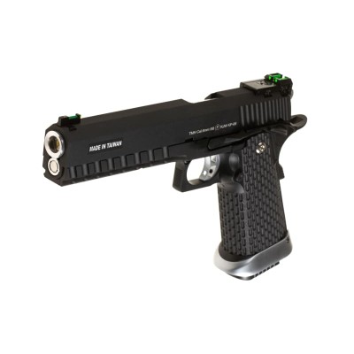 Pistola Airsoft GBB CO₂ KJ Works Hi-Capa 6 Full Metal Preta - fotografia 4