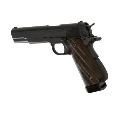 Pistola Airsoft GBB CO₂ WE M1911 A1 Full Metal Preta - fotografia 2