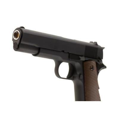 Pistola Airsoft GBB CO₂ WE M1911 Full Metal Preta - fotografia 4