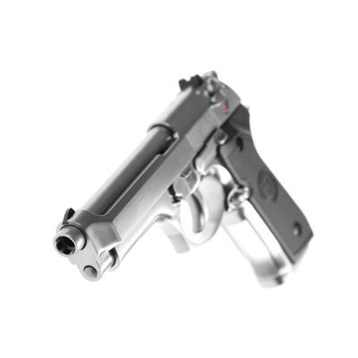 Pistola Airsoft GBB WE M9 V2 Full Metal Prateada - fotografia 4