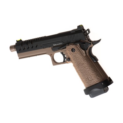 Pistola Airsoft GBB Vorsk Hi-Capa 4.3 Coyote/Preta - fotografia 2