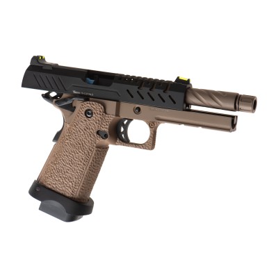 Pistola Airsoft GBB Vorsk Hi-Capa 4.3 Coyote/Preta - fotografia 3