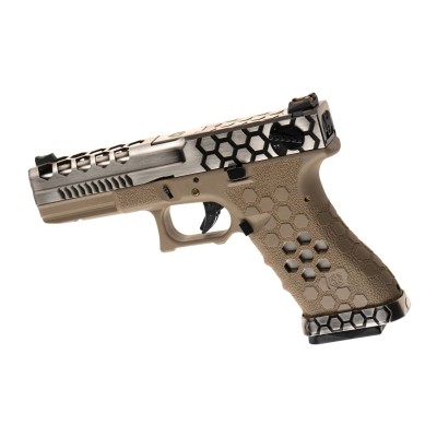 Pistola Airsoft GBB AW Custom VX0210 Hex Cut Full Metal FDE - fotografia 2