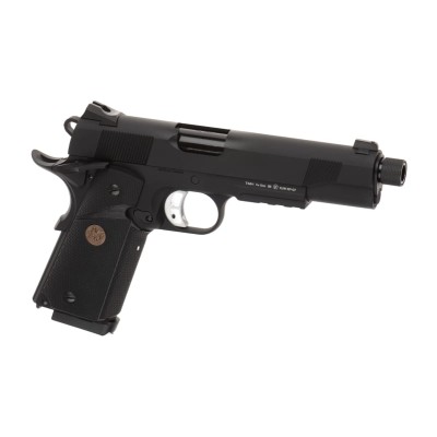 Pistola Airsoft GBB KJ Works M1911 MEU TBC Full Metal Preta - vista do produto