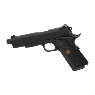 Pistola Airsoft GBB KJ Works M1911 MEU TBC Full Metal Preta - fotografia 2