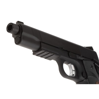 Pistola Airsoft GBB KJ Works M1911 MEU TBC Full Metal Preta - fotografia 4