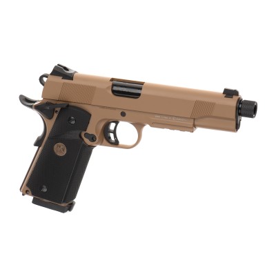 KJ Works M1911 MEU TBC Full Metal GBB Tan Airsoft Pistol - product view