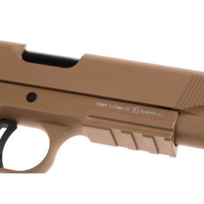 Pistola Airsoft GBB KJ Works M1911 MEU TBC Full Metal Coyote - fotografia 5
