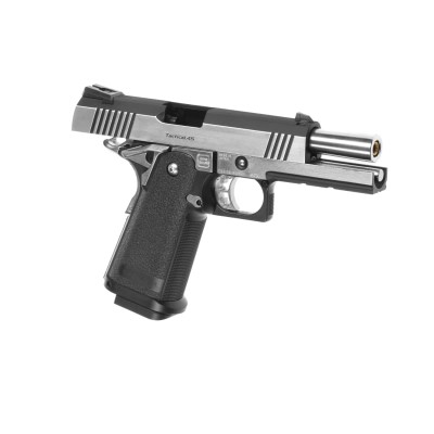 Pistola Airsoft GBB Tokyo Marui Hi-Capa Dual Stainless Prateada - fotografia 3