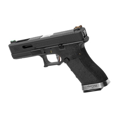 WE G-Force 17 BK Silver Barrel Metal Version GBB Black Airsoft Pistol - photo 2