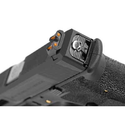 Pistola Airsoft GBB WE G-Force 17 BK Silver Barrel Metal Version Preta - fotografia 5