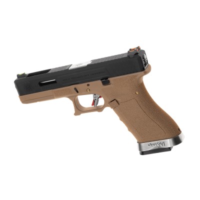 Pistola Airsoft GBB WE G-Force 17 BK Silver Barrel Metal Version Desert - fotografia 2