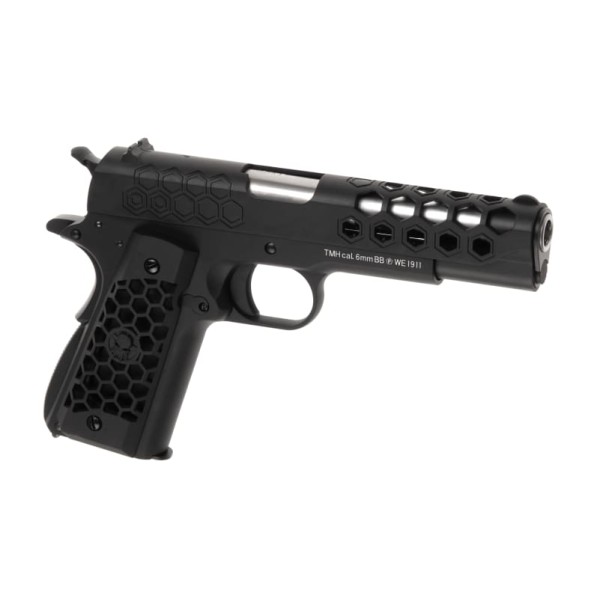Pistola GBB M1911 Hex Cut Full Metal Preta [WE]